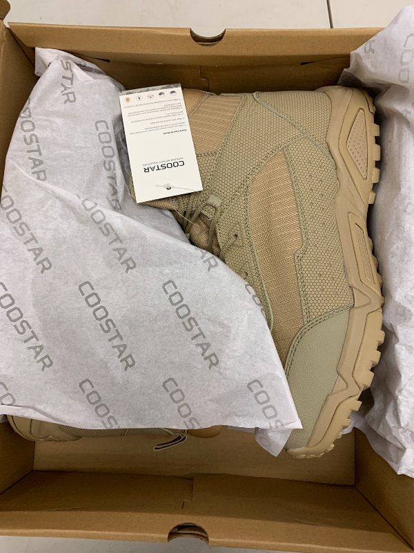 Photo 1 of Coostar Men's Water-Resistant Work Boots Lightweight Tactical Boots Non-Slip Hiking Boots for Men Sand Size 10.5