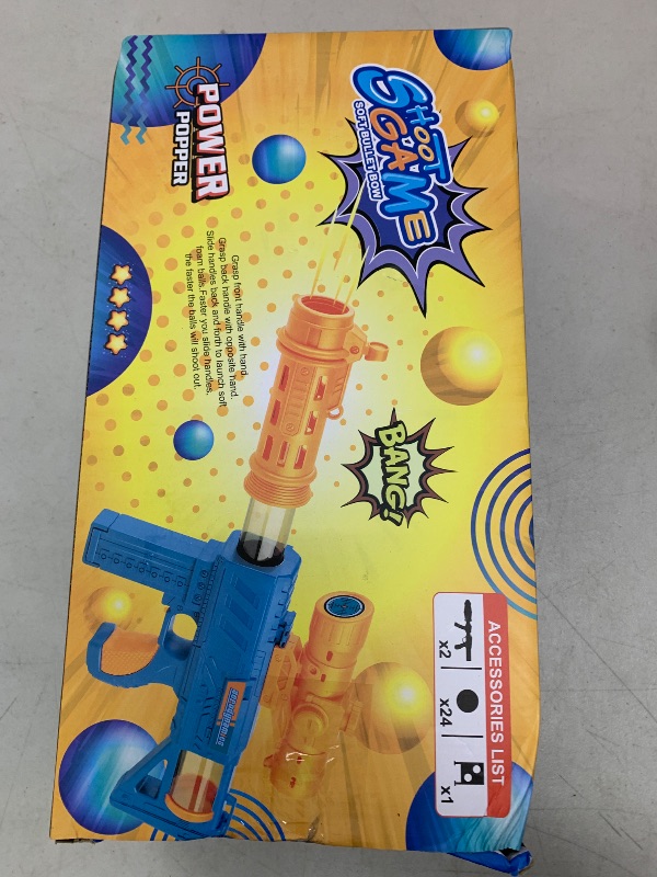 Photo 1 of KKONES Shooting Game Toy for Boys - 2 Player Toy Foam Blaster Air Guns, 24 Foam Bullet Balls Popper & Standing Shooting Target, Birthday Gifts for Age 3 4 5 6 7 8 9 10-12 Years Old Kids, Girls