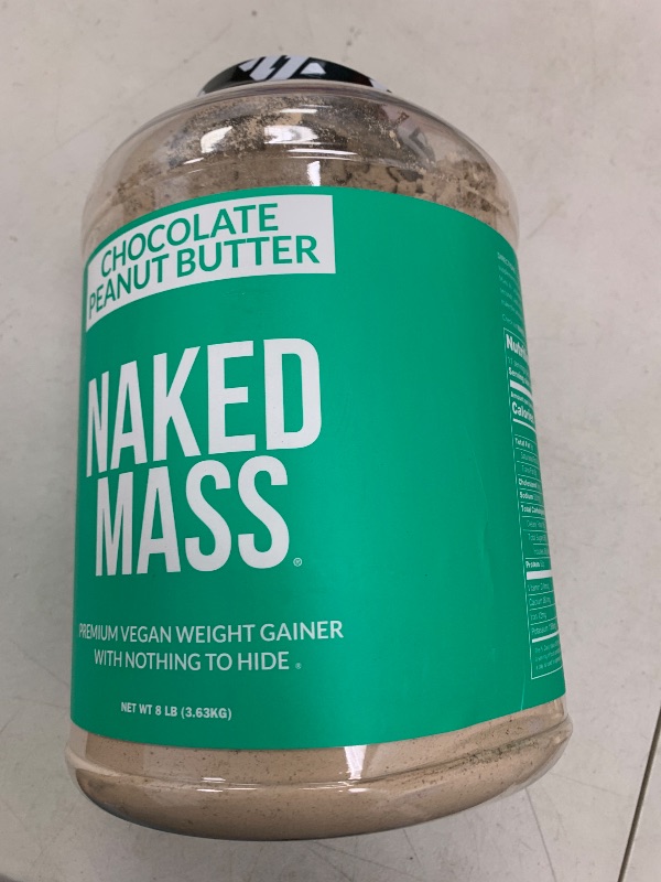 Photo 1 of NAKED Vegan Mass - Chocolate Peanut Butter - 1,290 Calories, Nothing Artificial, All Natural Chocolate PB Weight Gainer Protein Powder, Non-GMO, Soy & Gluten Free - 8LB Bulk - 11 Servings