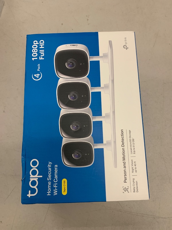 Photo 1 of Tapo by TP-Link 1080P Indoor Security Camera for Baby Monitor, Pet Camera w/Motion Detection, 2-Way Audio Siren, Night Vision, Cloud & SD Card Storage, Works w/Alexa & Google Home, C100(4-Pack)