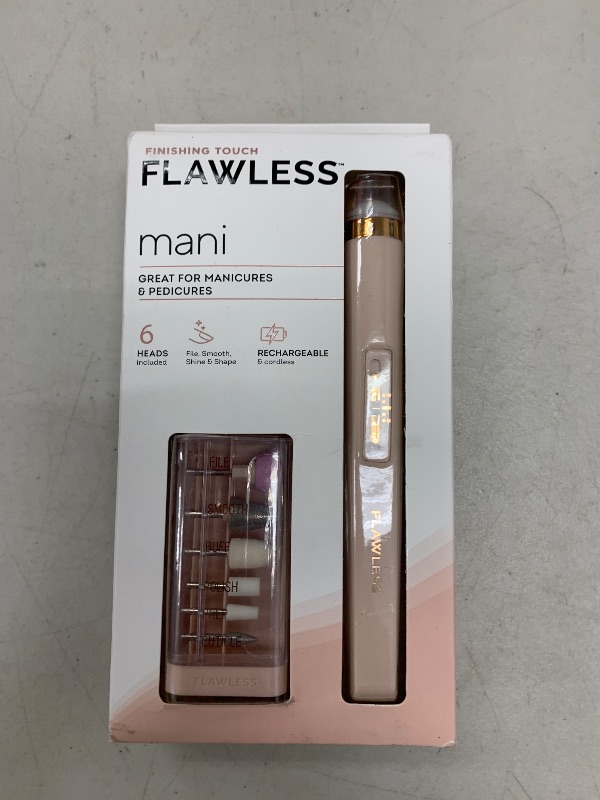 Photo 1 of Finishing Touch Flawless Salon Nails Kit, Electronic Nail File and Full Manicure and Pedicure Tool