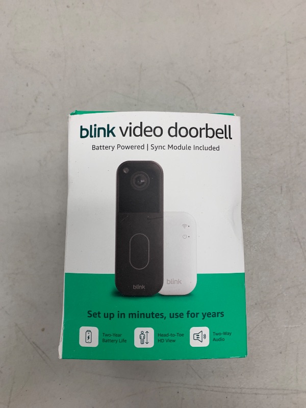 Photo 1 of Blink Video Doorbell (newest model) – Head-to-toe HD view, two-year battery life, and simple setup. Sync Module Core included – System (Black)