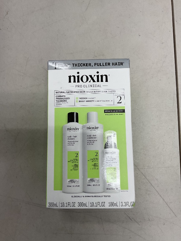 Photo 1 of Nioxin Scalp + Hair Thickening System 2 | For Natural or Untreated Hair with Progressed Thinning| Full Size| 3 Month Supply