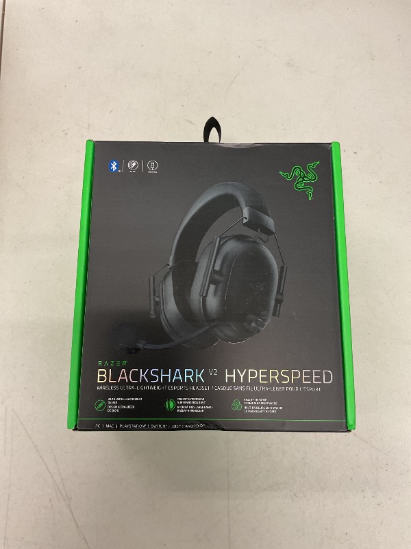 Photo 1 of Razer BlackShark V2 HyperSpeed Wireless Gaming Headset: 280g Lightweight - THX Spatial Audio - Bendable Mic - 50mm Drivers - 2.4GHz, Bluetooth or USB - 70 Hr Battery w/USB Type C Charging - Black