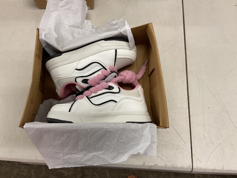 Photo 1 of White Sneakers Girls Kids Tennis Shoes Casual School Walking Footwear for Little/Big Kids,Zapatos De NiñA Chunky Platform Sneaker with Pandas Detachable/Breathable Mesh/Pink Plush Shoe Places