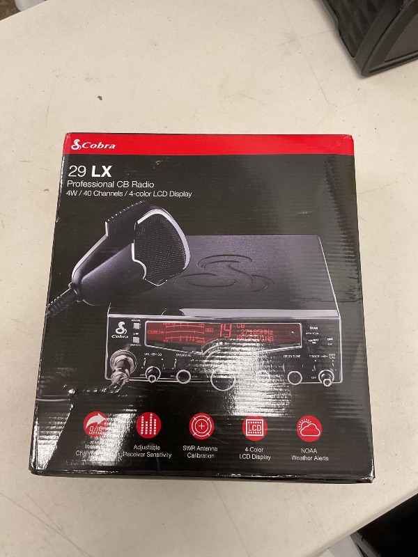 Photo 1 of Cobra 29LX AM Professional CB Radio - Emergency Radio, Travel Essentials, NOAA Weather Channels and Emergency Alert System, Selectable 4-Color LCD, Auto-Scan and Radio Check, Black