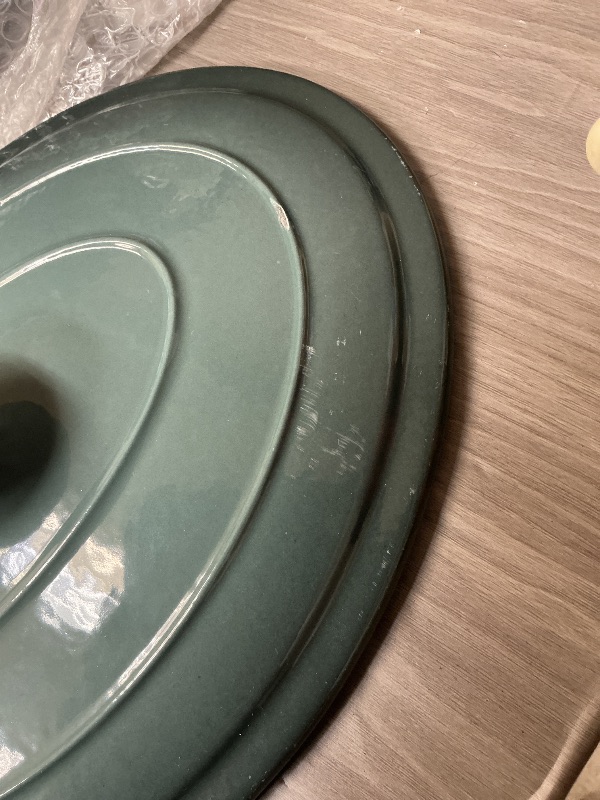 Photo 1 of SEE NOTES PICTURES…….Crock-Pot Artisan Oval Enameled Cast Iron Dutch Oven, 7-Quart, Slate Gray