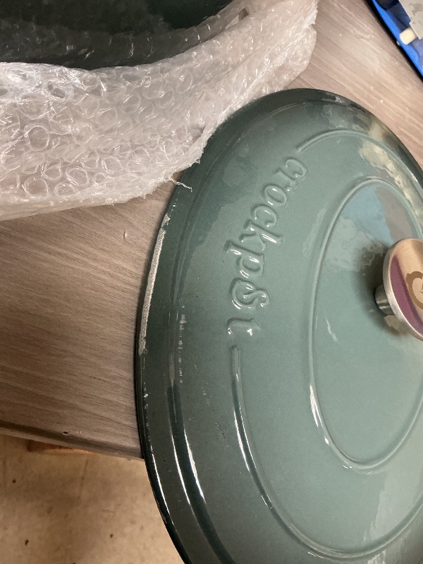 Photo 1 of SEE NOTES PICTURES…….Crock-Pot Artisan Oval Enameled Cast Iron Dutch Oven, 7-Quart, Slate Gray