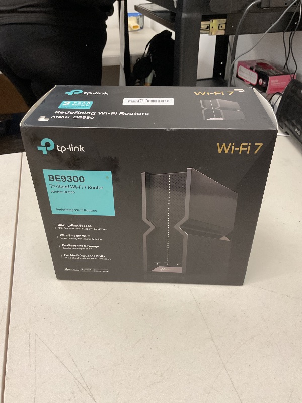 Photo 1 of TP-Link Tri-Band BE9300 WiFi 7 Router (Archer BE550) - 6-Stream, Full 2.5G Ports w/ 6 Internal Antennas, Up to 2,000 Sq Ft, Add Easy-Mesh Device for Extended Coverage, VPN Support, Free Expert Support