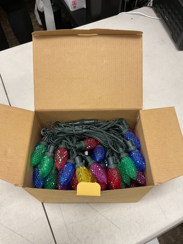 Photo 1 of KAQ Outdoor C9 Multicolor Easter Lights, 2PK 100 LED 98ft Extendable Plug in String Lights for Outside, Waterproof Light Wedding Party Outdoor&Indoor Easter Decorations (Multicolor)