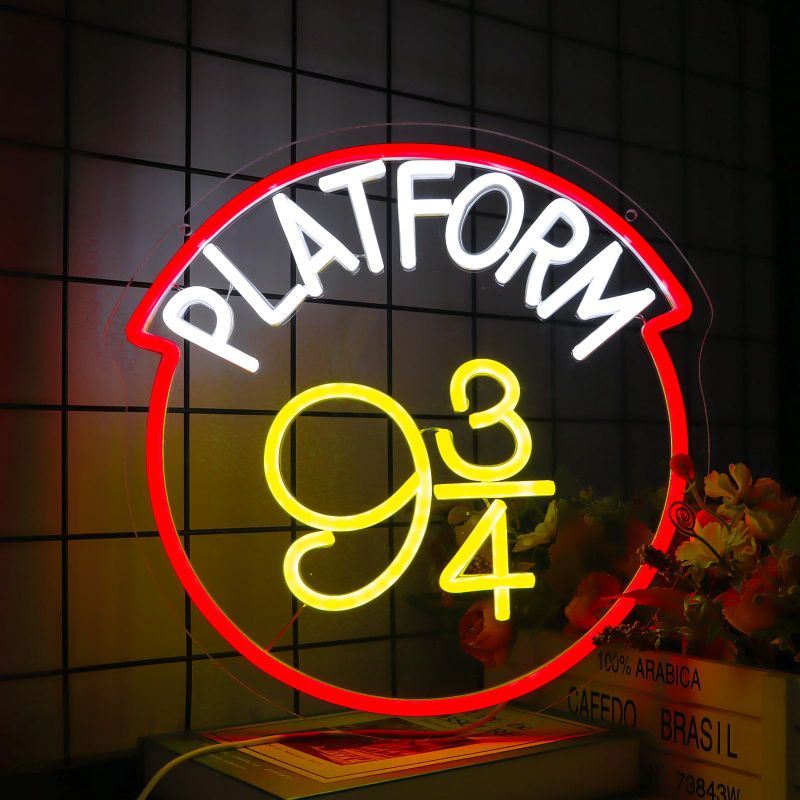 Photo 1 of Magical Fantasy Train Station LED Neon Sign - Portable USB Decor for Kids Room, Outdoor Parties & Fantasy Themed Events | Shatterproof Wall Art (12.6 * 12.6in)