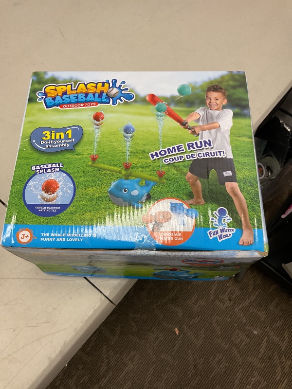 Photo 1 of Water Sprinkler Baseball Toy for Kids Outdoor Play, 4 in 1 Summer Water Game, 360° Roating Spray Water Baseball for Boys Girls Summer Backyard Lawn Pool Party Fun