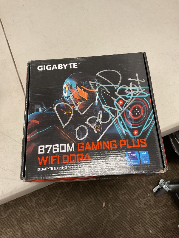 Photo 1 of GIGABYTE B760M Gaming Plus WiFi DDR4 LGA 1700 Intel B760 M-ATX Motherboard with DDR4, 2* M.2, PCIe 4.0, Front USB 3.2 Gen 1 Type-C, WiFi 6 GbE LAN, Q-Flash Plus, PCIe EZ-Latch