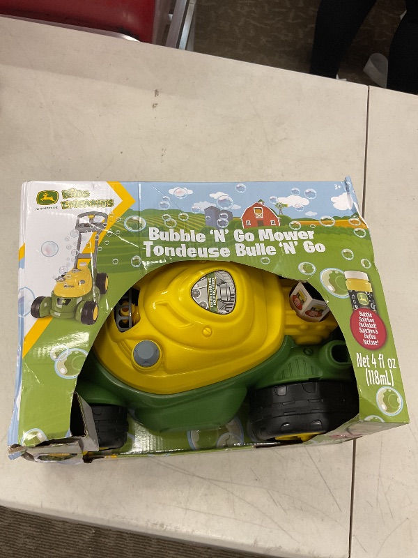 Photo 1 of John Deere Bubble Lawn Mower for Toddlers, Bubble Blowing Machines, Indoor and Outdoor Gardening Toy, Birthday, Party Favor for Preschool Girls and Boys, No Batteries Required, 2+