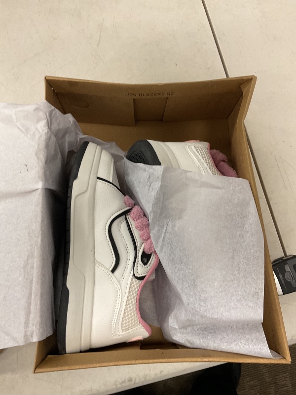 Photo 1 of White Sneakers Girls Kids Tennis Shoes Casual School Walking Footwear for Little/Big Kids,Zapatos De NiñA Chunky Platform Sneaker with Pandas Detachable/Breathable Mesh/Pink Plush Shoe Places