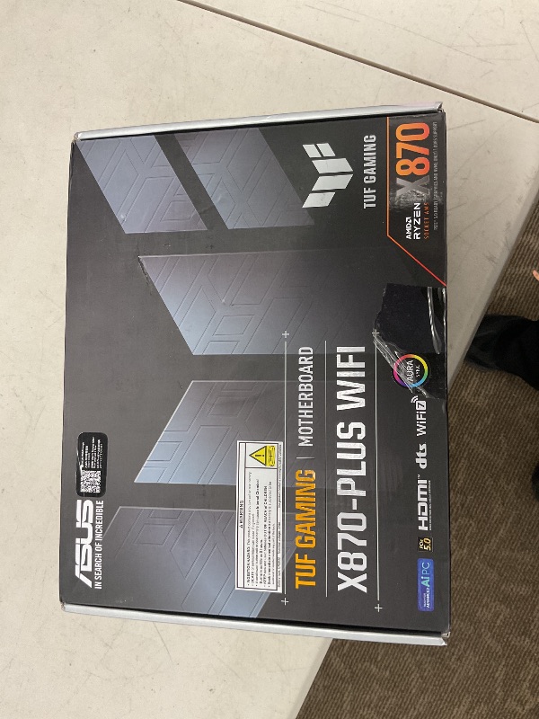 Photo 1 of ASUS TUF Gaming X870-PLUS WiFi AMD AM5 X870 ATX Motherboard, 16+2+1, 80A SPS Power Stages, DDR5, PCIe 5.0 Ready, Four M.2 Slots, Wi-Fi 7, 2.5Gb LAN, HDMI, USB4® 40Gbps, SATA 6 Gbps, USB 20Gbps Type-C