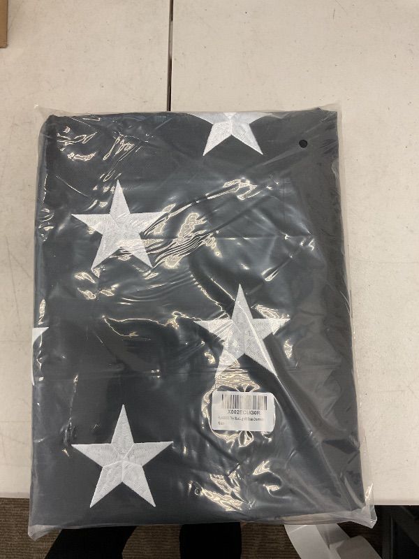 Photo 1 of FLAGBURG Thin Blue Line Flag, U.S. Flag with Thin Blue Line 6x10 FT, Durable 100% Recyclable Nylon Flag with Embroidered Stars and Sewn Stripes,Outdoor Indoors Fallen Officer Flag with Brass Grommets