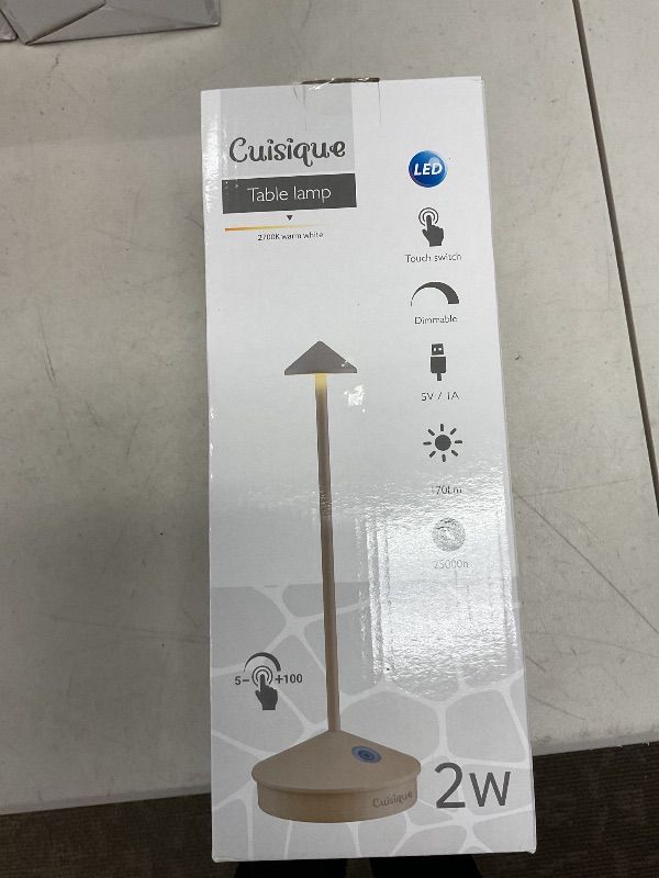 Photo 1 of Cuisique LED Cordless Portable Table Lamp, Battery Operated USB Desk Lamp, 52000mAh Rechargeable Table Light.Waterproof.Touch dimmable Dining lamp for Restaurant/Bedroom/Outdoor/Camping/Garden.
