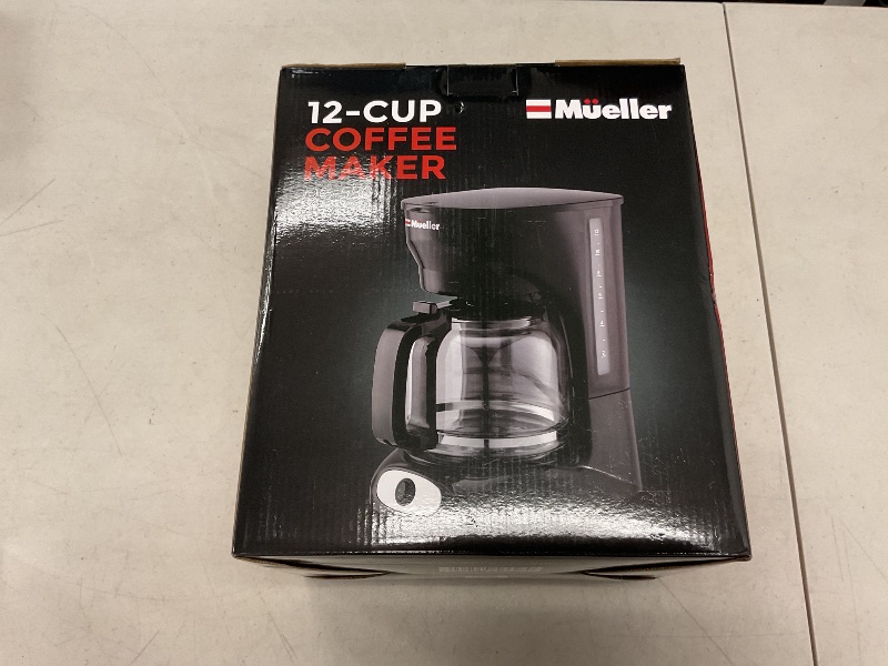 Photo 1 of Mueller 12-Cup Drip Coffee Maker - Borosilicate Carafe, Auto-Off, Reusable Filter, Anti-Drip, Keep-Warm Function, Clear Water Level Window Coffee Machine, Kitchen Essentials & Accessories