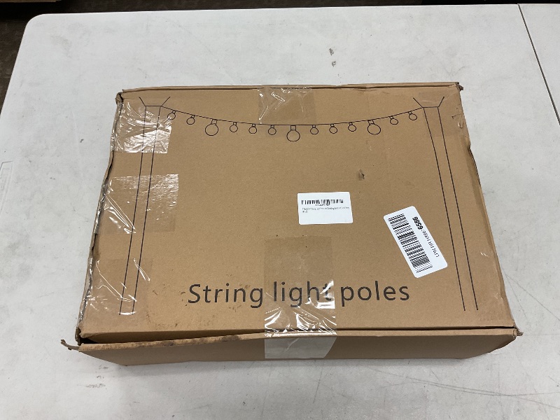 Photo 1 of 7 Pack 10 FT String Light Poles,Metal with Fork Lights Poles for Outdoor String Light, Rustproof Heavy Duty for Outside Garden,Patio,Wedding,Backyard,Deck,Party