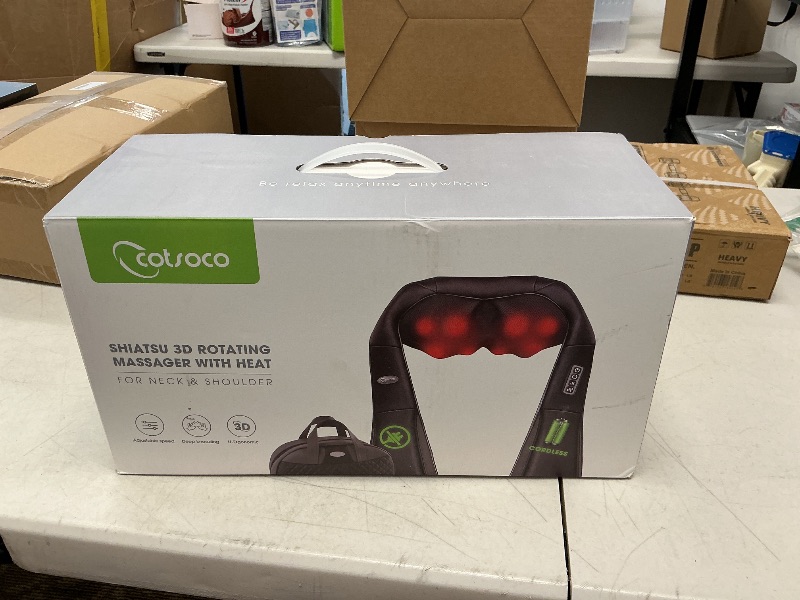 Photo 1 of cotsoco Cordless Shiatsu Neck and Shoulder Massager with Heat,Portable Massagers for Neck and Back,3D Deep Tissue Kneading Back Massager for Muscle Pain Relief,Perfect Gifts for Men and Woman