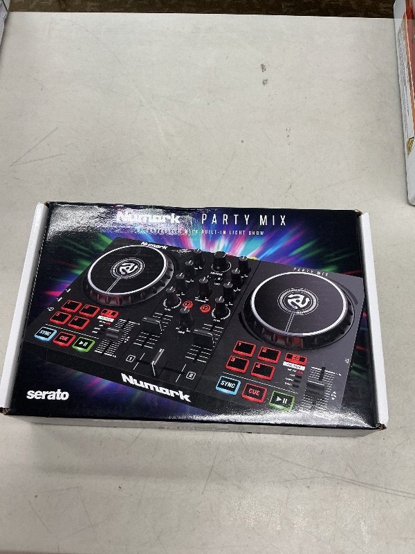 Photo 1 of Numark Mix II DJ Controller with Disco, Set with 2 Decks, Mixer, Audio Interface and USB Connectivity, with Party Lights (Serato Lite Included)