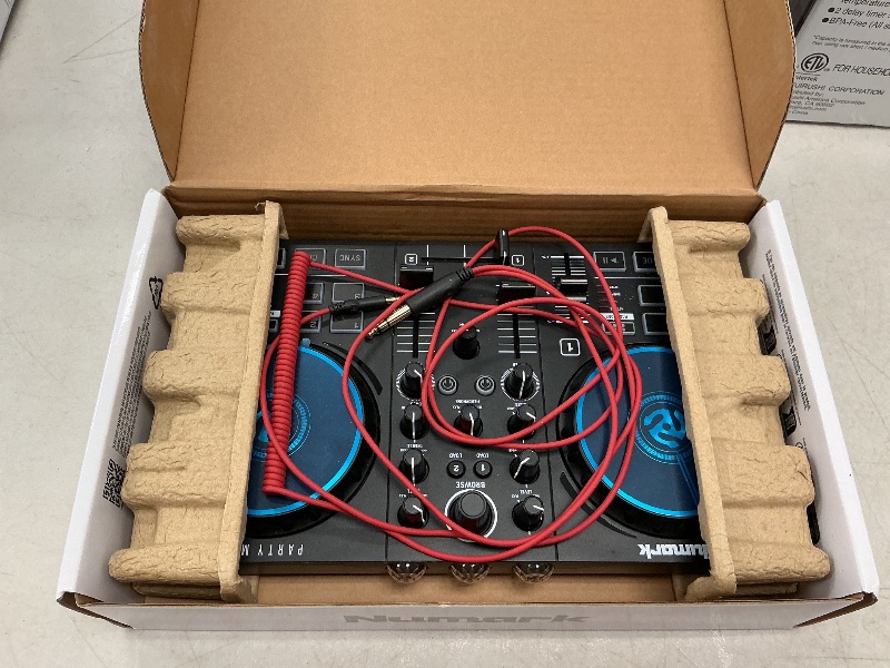 Photo 1 of Numark Mix II DJ Controller with Disco, Set with 2 Decks, Mixer, Audio Interface and USB Connectivity, with Party Lights (Serato Lite Included)