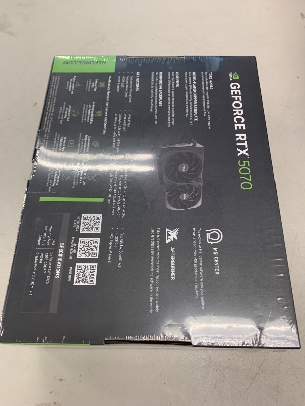 Photo 1 of MSI Gaming RTX 5070 12G Shadow 2X OC Graphics Card (12GB GDDR7, 192-bit, Extreme Performance: 2557 MHz, DisplayPort x3 2.1a, HDMI 2.1b, NVIDIA Blackwell Architecture)