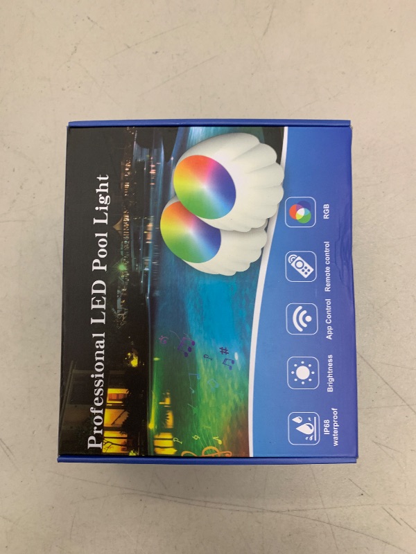 Photo 1 of JUEMEL 2 Sets LED Pool Lights with Bluetooth APP Control, Floating IP68 Waterproof Music Sync Color Changing 12V Pool Light for Inground Pool,20W Dimmable Underwater Above Ground Pool Light