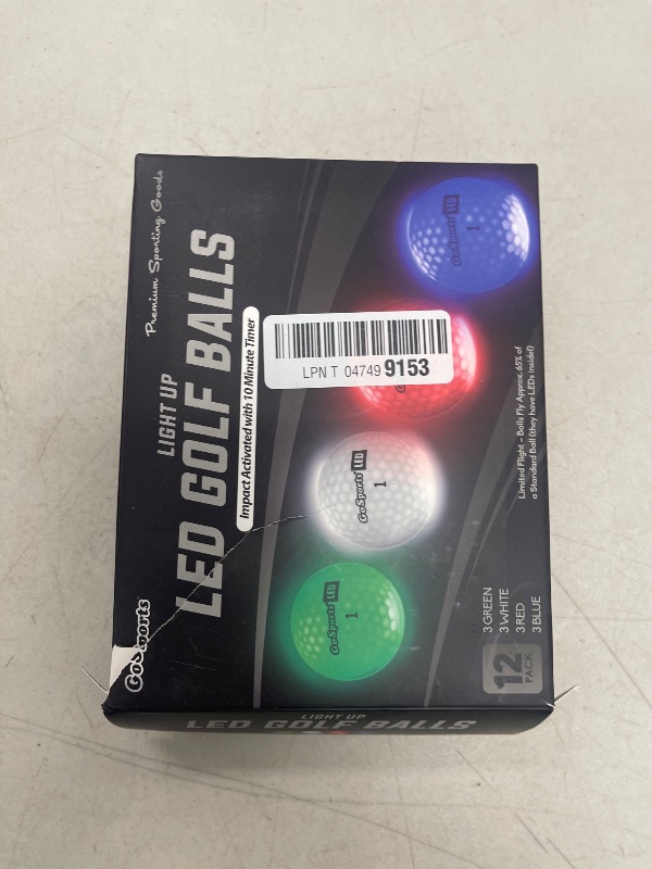 Photo 1 of GoSports Light Up LED Golf Balls 12 Pack - Impact Activated with 10 Minute Timer