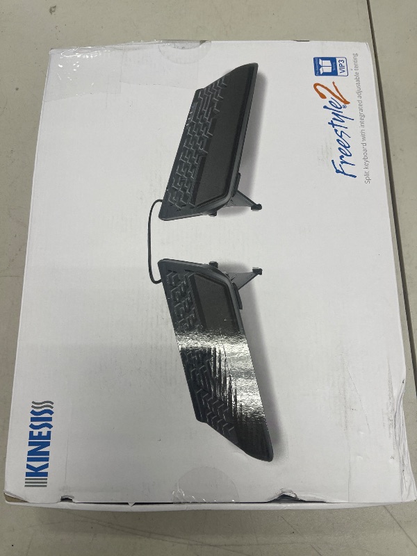 Photo 1 of KINESIS Freestyle2 USB-A Ergonomic Keyboard w/ VIP3 Lifters for PC (9" Separation) (KB820PB-US)