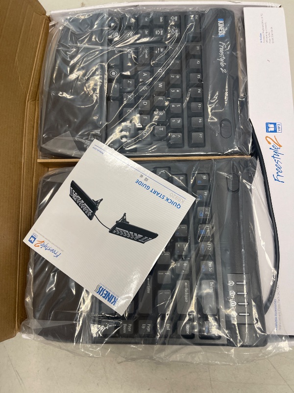 Photo 1 of KINESIS Freestyle2 USB-A Ergonomic Keyboard w/ VIP3 Lifters for PC (9" Separation) (KB820PB-US)