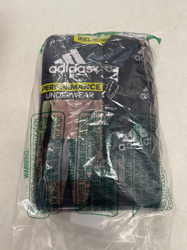 Photo 1 of adidas Men's Microfiber Boxer Briefs Underwear Multipack – Athletic, Moisture Wicking, Stretch Fit & Tagless, Black/Light Onix Grey/P, XX-Large