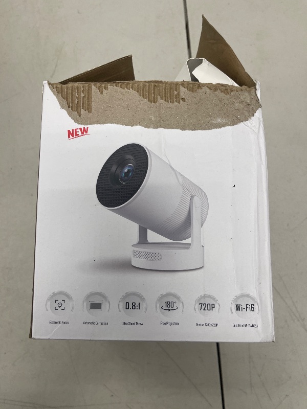 Photo 1 of ?Electric Focus?Magcubic Mini Projector 4K Support, Smart Projector with WiFi 6 and Bluetooth 5.4, 5W Soundbase Speaker, 180° Rotation, Portable Proyector for Home Theater HY300 Ultra (Grey)