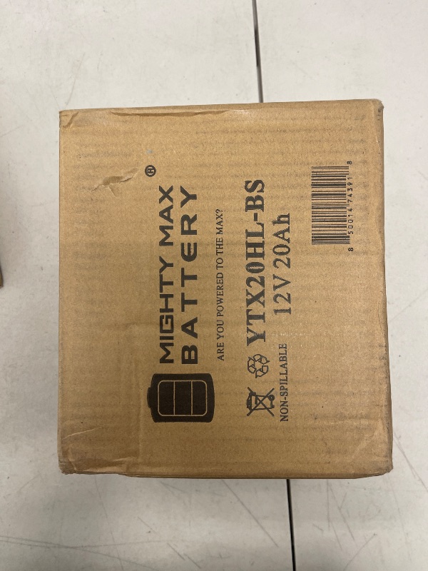 Photo 1 of Mighty Max Battery YTX20HL-BS - 12 Volt 20 AH, 310 CCA, Rechargeable Maintenance Free SLA AGM High Rate Series Motorcycle Battery