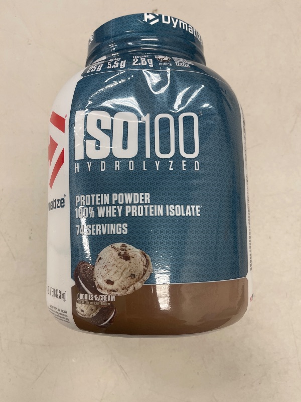 Photo 1 of Dymatize 100% Whey Isolate Protein Powder - Cookies & Cream