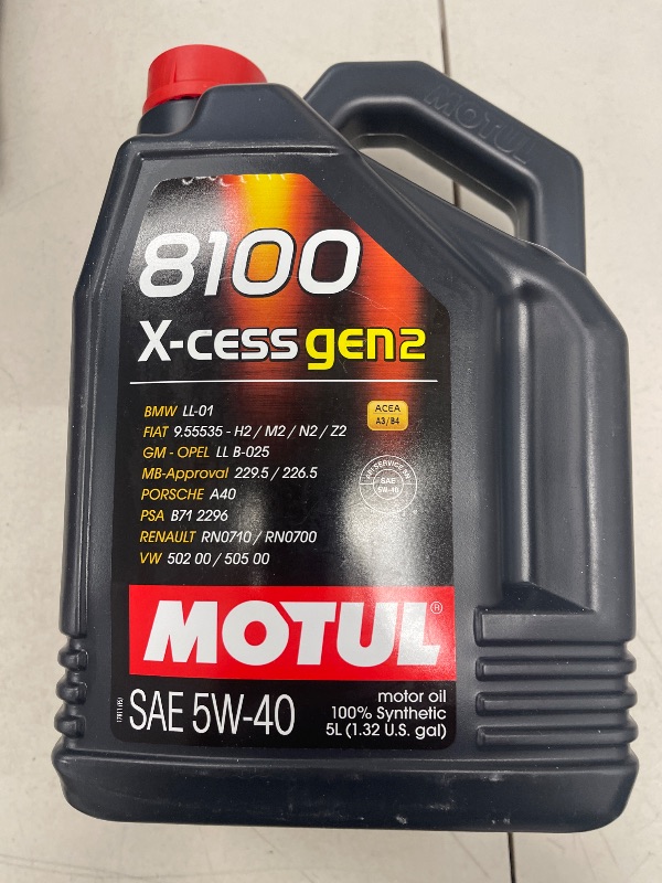 Photo 1 of MOTUL 8100 X-Cess Gen 2 SAE 5W40 Full Synthetic Motor Engine Oil 5 Liter Bottle