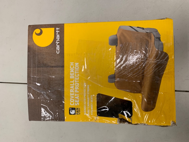 Photo 1 of Carhartt Quick-Fit Nylon Duck Seat Protector, Durable Pet Seat Cover, Bucket Seat & Bench Seat Throws, Bench Seat Throw (Carhartt Brown)