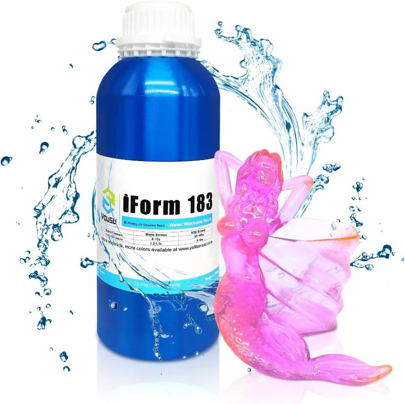 Photo 1 of Yousu 3D Printer Resin UTH Nebula, Water Washable Dual Color 3D Printer UV-Curing Resin 405nm Photopolymer for LCD 3D Printer, 1000g, Orange Purple Color
