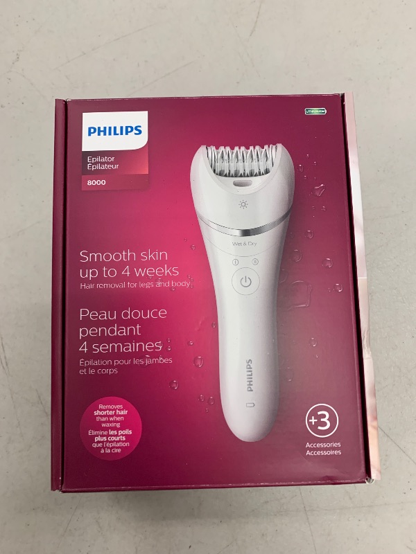 Photo 1 of Philips Beauty Epilator Series 8000 for Women, with 3 Accessories, BRE700/04