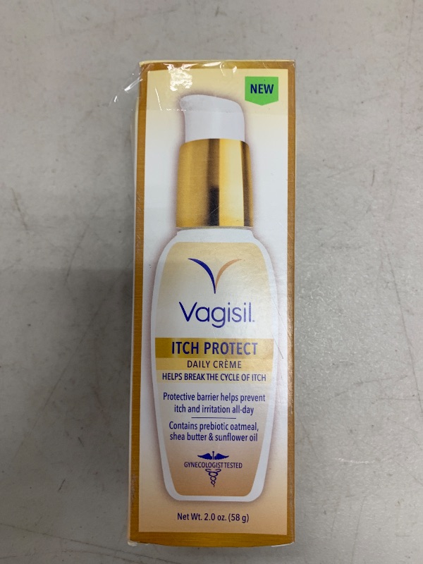 Photo 1 of Vagisil Itch Protect Daily Creme with Prebiotic Oatmeal, Fragrance-Free Protective Formula with Shea Butter and Sunflower Oil, pH Balanced Fast-Absorbing Moisturizer, Hypoallergenic, 2 oz