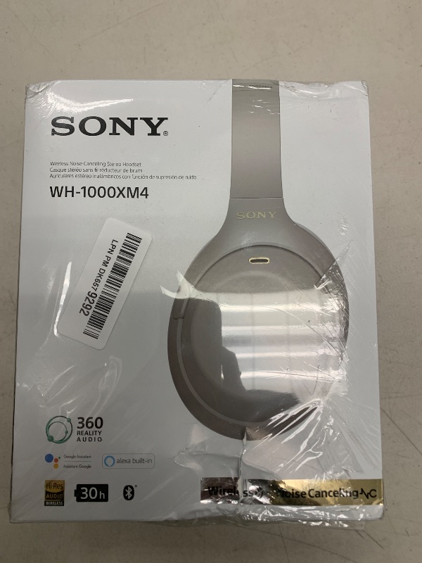 Photo 1 of Sony WH-1000XM4 Noise Cancelling Wireless Headphones - 30hr Battery Life - Over Ear Style - Optimised for Alexa and Google Assistant - Built-in mic for Calls - Silver International Version