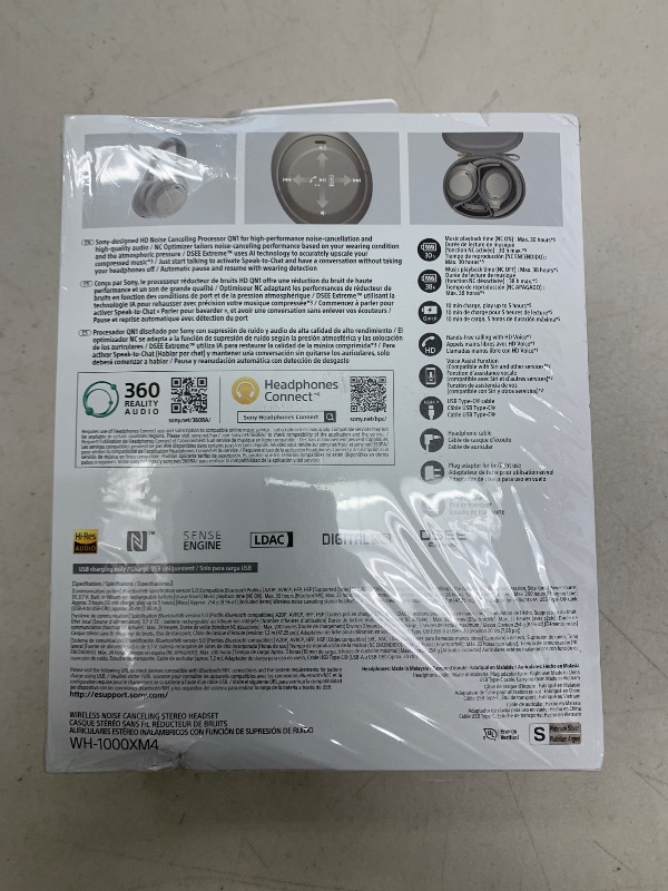 Photo 1 of Sony WH-1000XM4 Noise Cancelling Wireless Headphones - 30hr Battery Life - Over Ear Style - Optimised for Alexa and Google Assistant - Built-in mic for Calls - Silver International Version