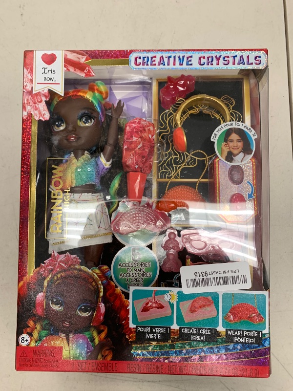 Photo 1 of Rainbow High Creative Crystals Iris - Rainbow 11” Fashion Doll with Crystal Accessory Make It Kit, Ring for You, DIY, Crafts, Resin Play, Kids Gift 8+
