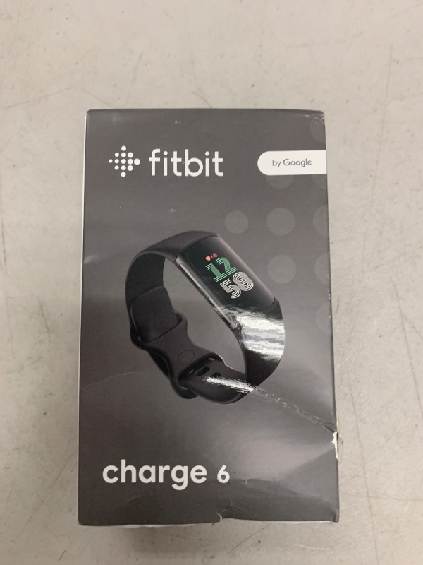 Photo 1 of Fitbit Charge 6 Fitness Tracker with Google apps, Heart Rate on Exercise Equipment, 6-Months Premium Membership Included, GPS, Health Tools and More, Obsidian/Black, One Size (S & L Bands Included)