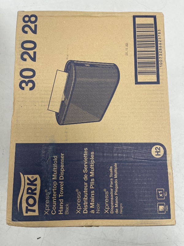 Photo 1 of Tork Xpress Paper Towel Dispenser, Black, Single-Dispensing, Compatible with H2 Refills, Space-Saving Design (302028)
