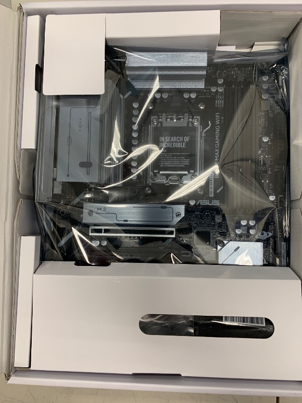 Photo 1 of ASUS B650E MAX Gaming WiFi AMD B650 ATX Motherboard, DDR5, PCIe 5.0 Ready, 3X M.2 Slots, Wi-Fi 6E, Realtek 2.5Gb Ethernet, DisplayPort, HDMI™, USB 10Gbps Type-A & Type-C®, BIOS Flashback™, Aura Sync