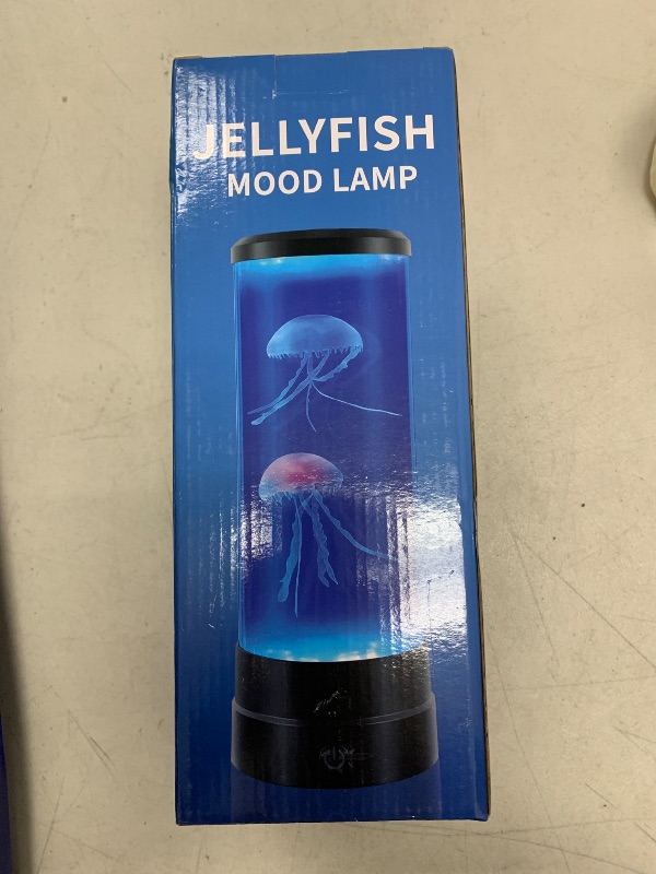 Photo 1 of Jellyfish Aquarium Lamp, Artificial Fish Tank Lava Night Light, Battery and USB Powered Mini Fish Lamp with Remote Control, LED Fish Lava Lamp for Home Office Decor
