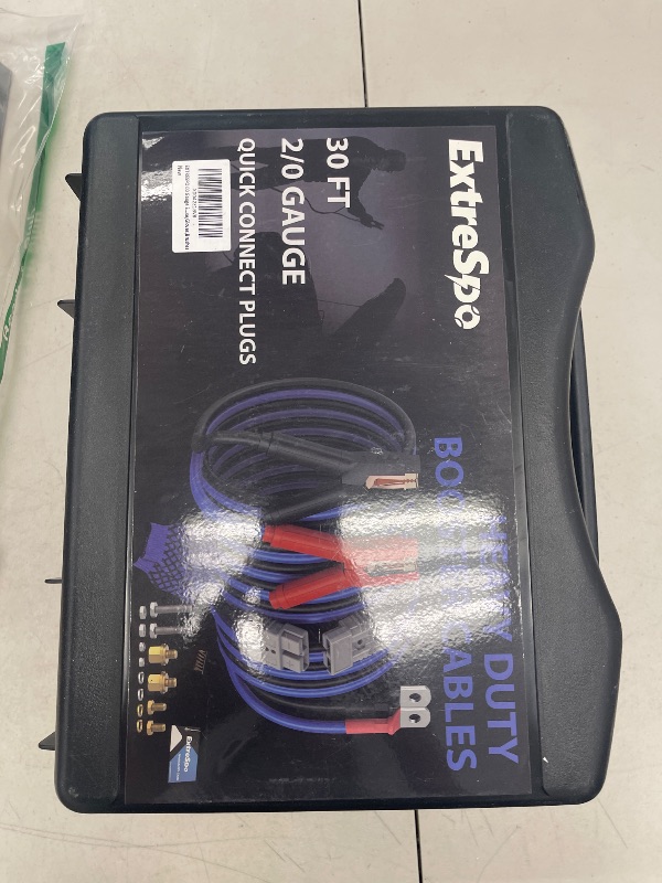 Photo 1 of EXTRESPO 2/0 Gauge 30 FT Heavy Duty Jumper Cables, 1500Amp Quick Connect Booster Cables for 12V & 24V Cars, SUVs and Trucks, Kit with Carry Case, Gloves, Brushes