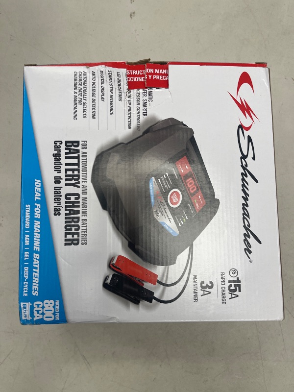 Photo 1 of Schumacher Electric Car Battery Charger and Maintainer SC1280 4-in-1, 15 Amp, Fully Automatic for 6v and12v Automobile Batteries - Ideal for Motorcycles, Cars, Trucks, SUVs, Marine Batteries, and More